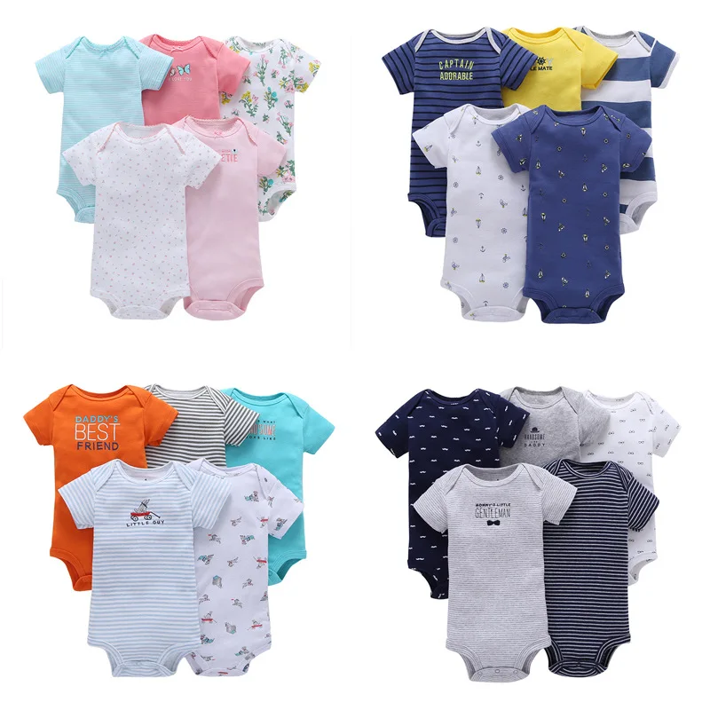 

Random Print 5pcs/lot Newborn Baby Bodysuit 0-24M Baby Romper Baby Boy Girl Clothes Set