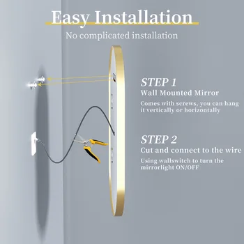 Large LED Oval Bathroom Mirror with Stepless Dimmable Lighted Vanity Mirror for Wall Mounted Vanity with Frame Anti-Fog Memory 6