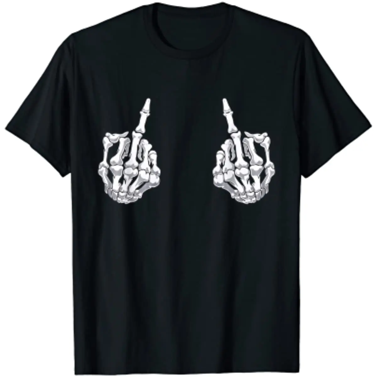 

Skeleton Hand Halloween Bones Middle Finger Skull Men Women T-Shirt Fxk Casual Four Seasons Mens T Shirts Homme