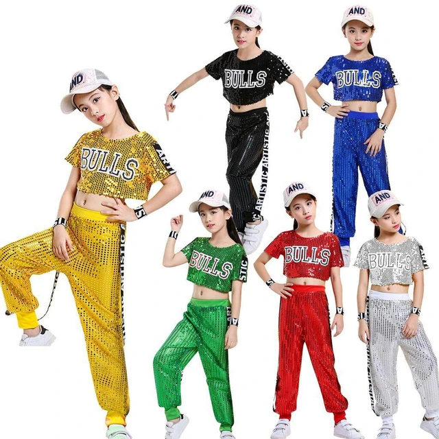  lontakids Boys Girls Sequins Hip Hop Costume Modern