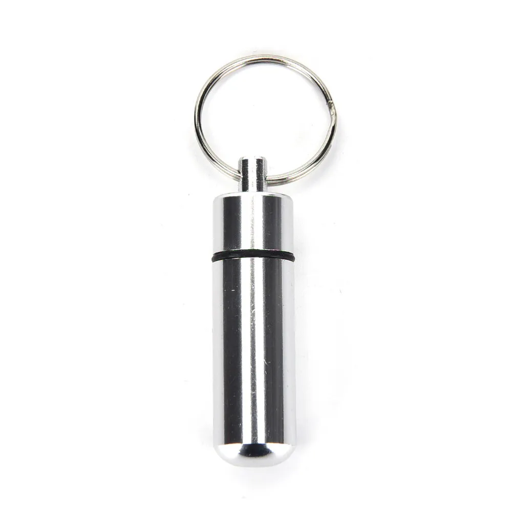 Wasserdichte Versiegelung Aluminium legierung Pille Box Drogen halter Schlüssel anhänger Behälter einzigartige Mode Schlüssel anhänger – Detail 4