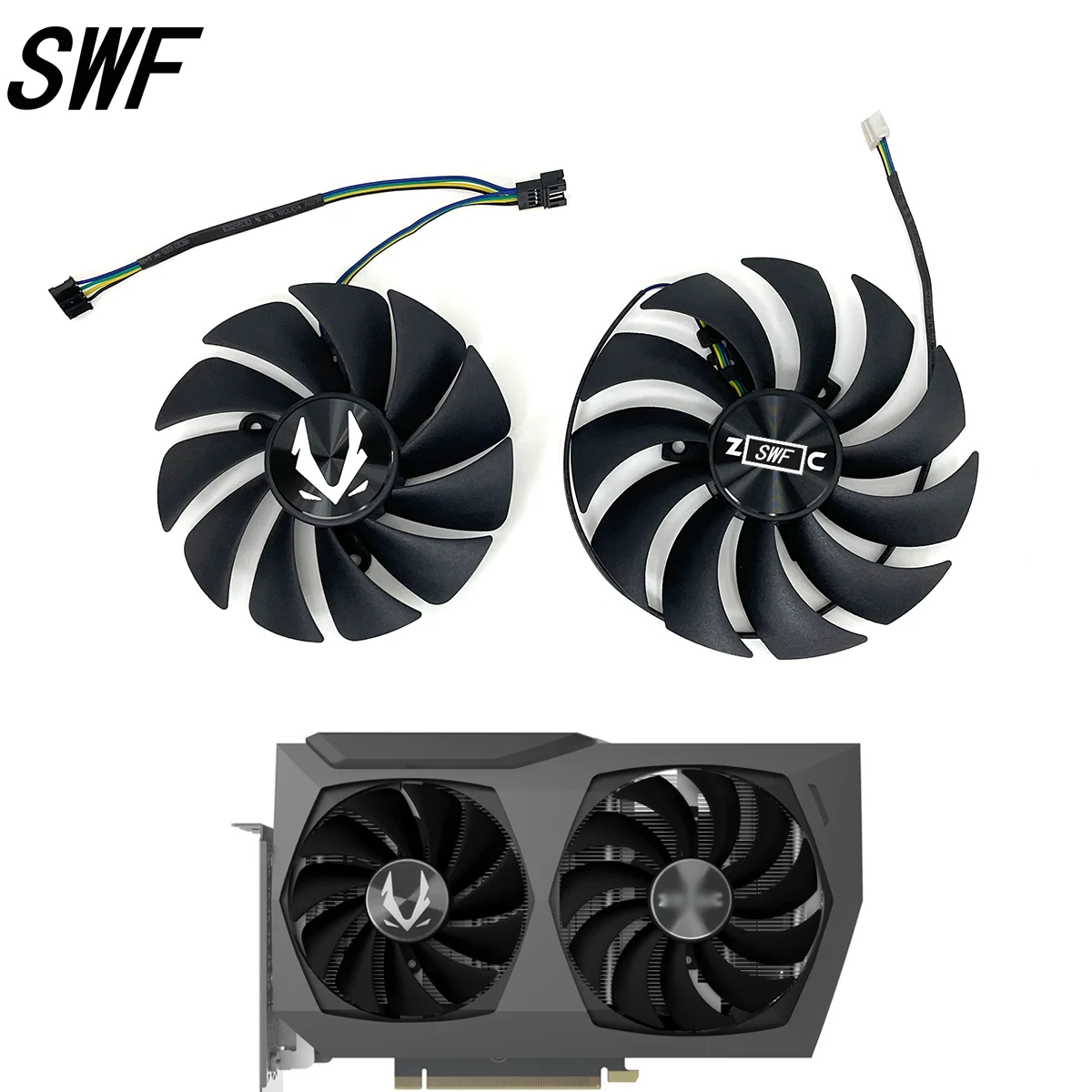 Twin Edge Placa Gráfica Ventilador de Refrigeração Ga92s2u Gfy092m12spa 88 Milímetros 100 Milímetros Cf9015h12s Zotac Rtx 3070 Rtx 3070ti Novo