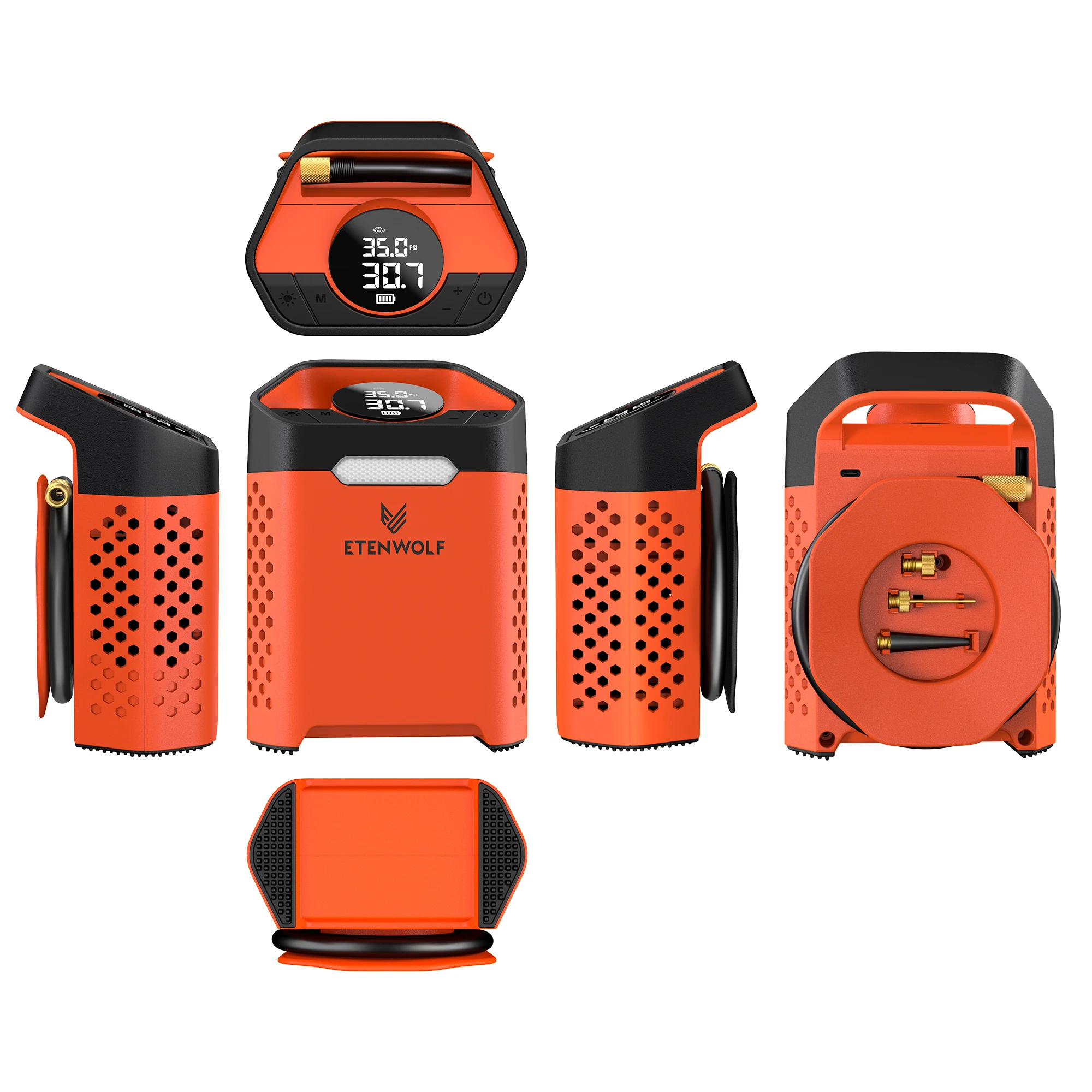 ETENWOLF V3 Tragbare Reifenfüllpumpe 160 PSI Autokompressor 100 % Arbeitszyklus 7800 mAh Luftpumpe für Autos Motorräder Fahrräder – Detail 16