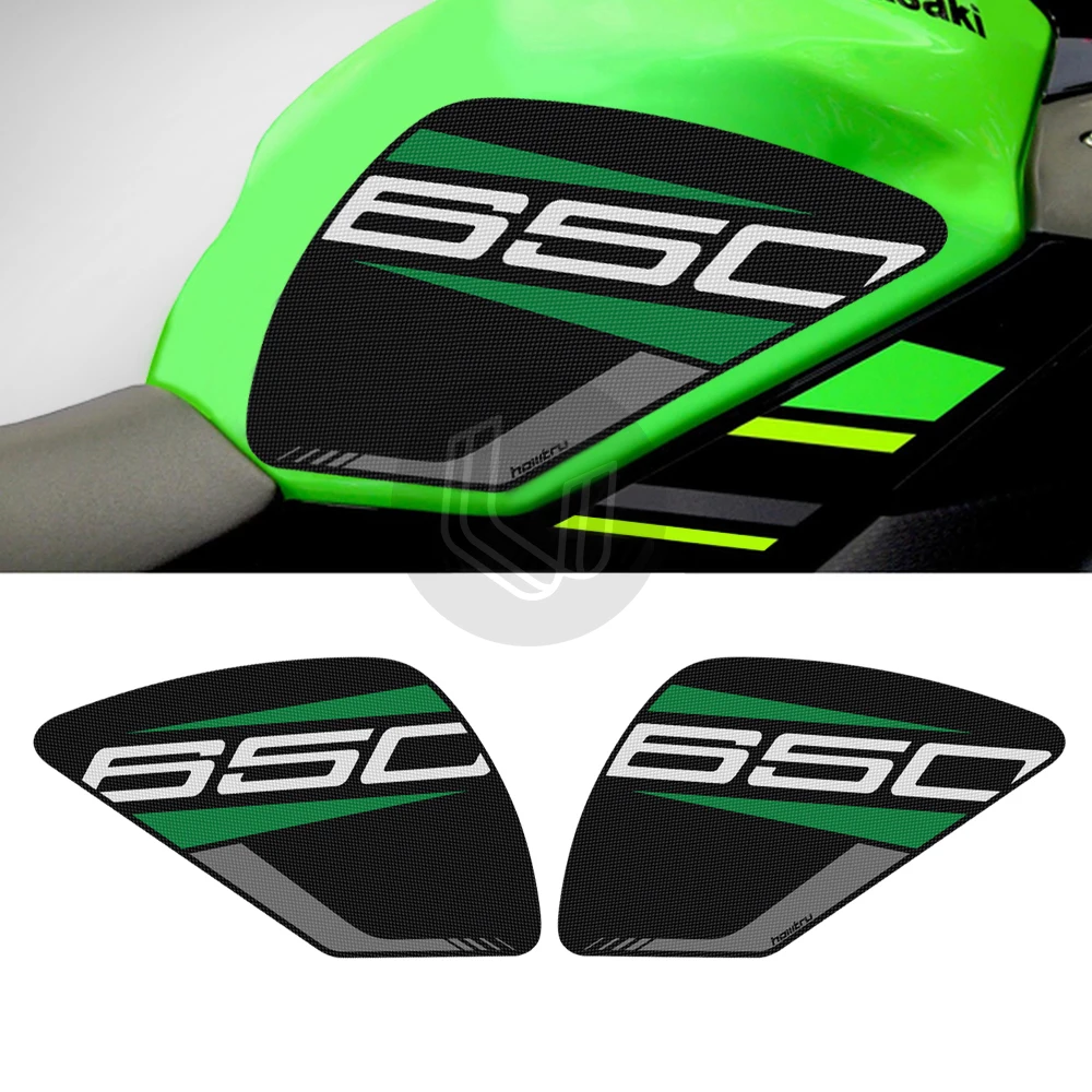 For Kawasaki Ninja 650 2017 2018 2019 2020 Motorcycle Anti slip Tank Pad 3M Side Gas Knee Grip Traction Pads Protector Sticker 3d motorcycle tank pad protector decal stickers case for kawasaki ninja zx12r zx 12r tank 1 order