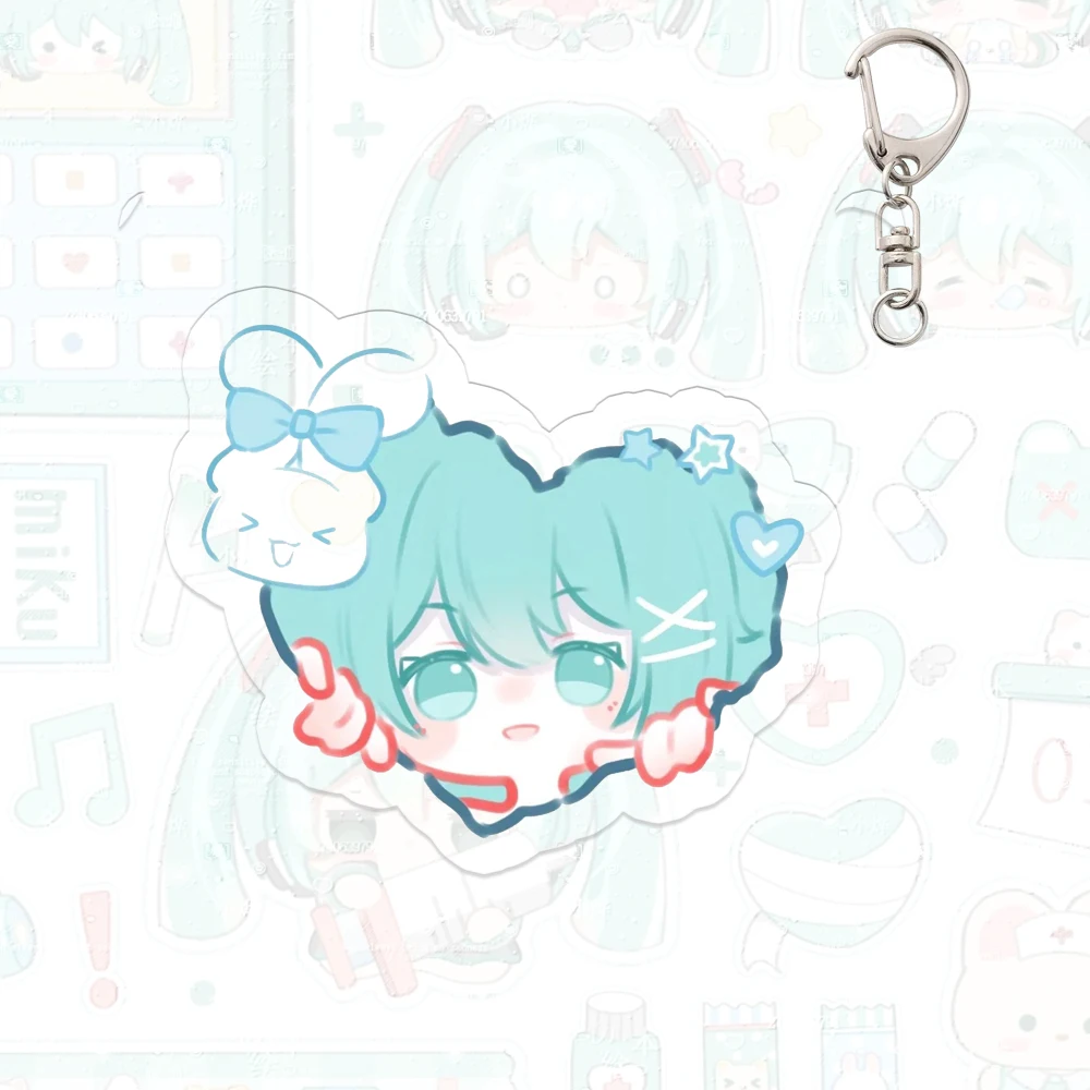 Miku Q Version Kawaii Dekorieren Schlüsselbund Anime Rucksack Len Rin Cartoon KAITO Student Mode Sammeln Mädchen Cosplay Geburtstag Geschenk – Detail 7