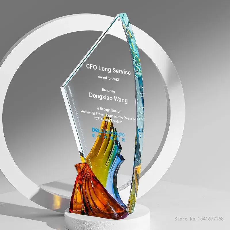 Customized Coloured Wings Trophy, Lettering, Star of the Future, Excellent Home Desk Decor, High Grade Crystal Trophy, New, 2022