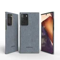 Premium Suede Leather Protective Case for Samsung Galaxy Note20 Ultra (Gray)