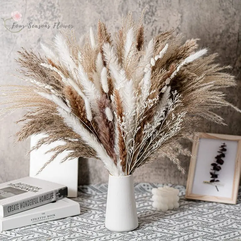 

Dried Flowers Pampas Grass Bouquet Bohemian Chic Decoration Bunny tail For Wedding Decor Floral Arrangements Valentines Day