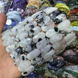 Natural Agate and Fluorite Strawberry Crystal Bracelet - Elegant Gift Jewelry Bangle (Indian moonstone)