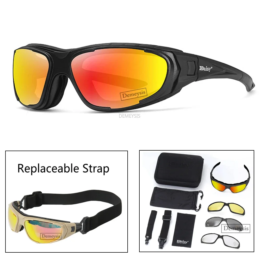 Outdoor Tactical Polarized Glasses Shooting Goggles 4 Lens Cycling Hiking Motorcycle Safety Eyewear safety goggles polarized sports glasses polarized glasses tactical goggles uv protection glasses shooting glasses polarized goggles