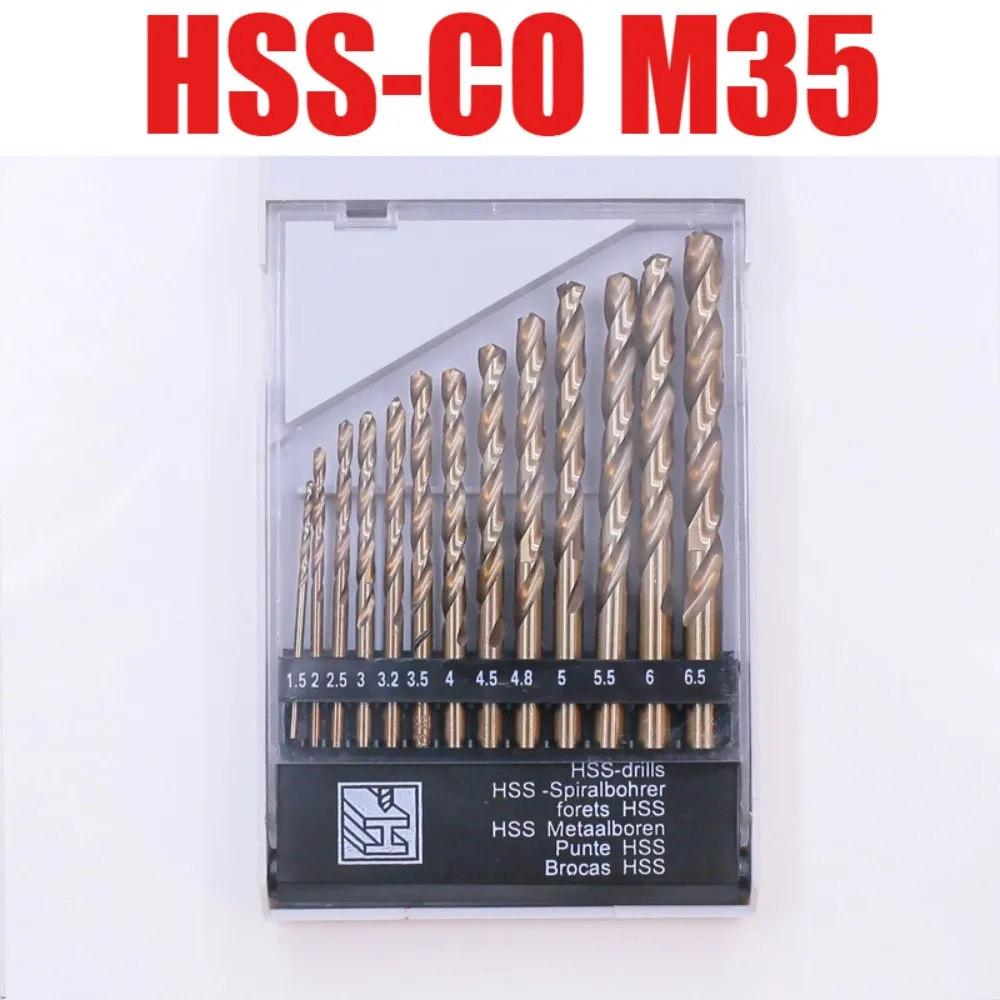 1mm-6.5mm M35 HSS 코발트 드릴 비트 세트(스테인레스 스틸, 구리, 알루미늄, 아연 합금용) HSSCo 트위스트 드릴 비트 전동 공구