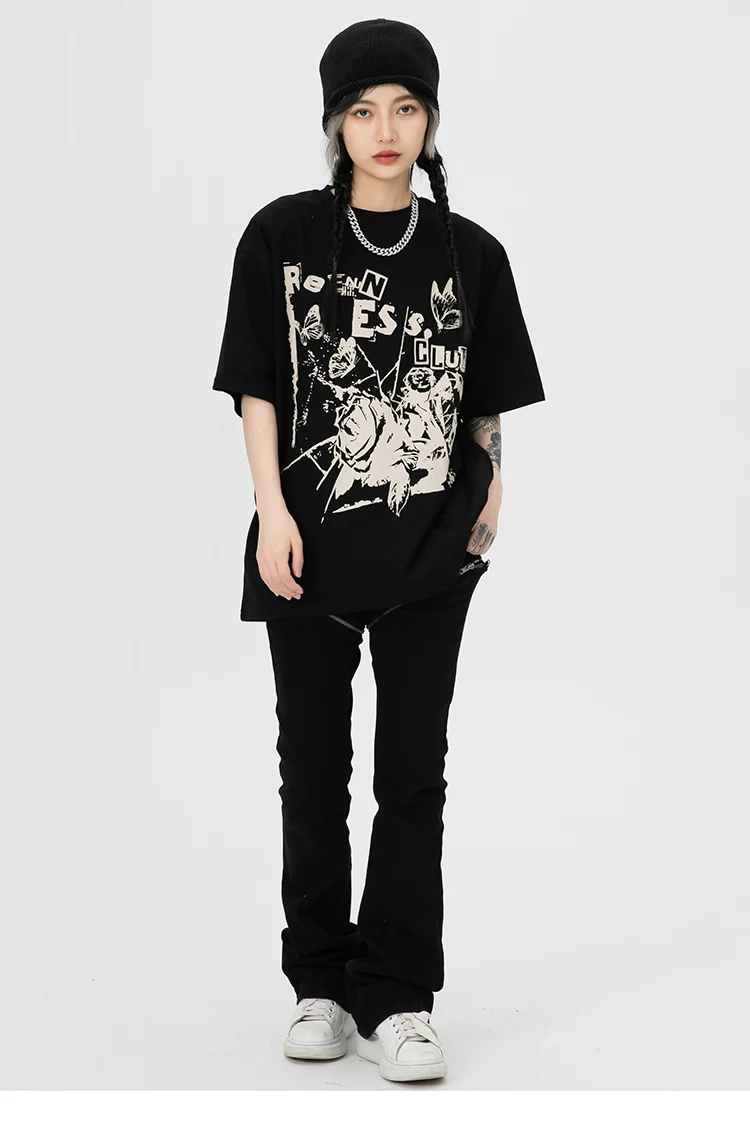 Rose Butterfly Graphic T-Shirt Sb0eac4aac7494bdca6f3741e90549d94O