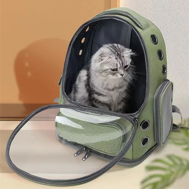 New Cat Bag Out Portable Double Shoulder Cat Backpack Transparent Space Capsule Big Space Dog Out Bag