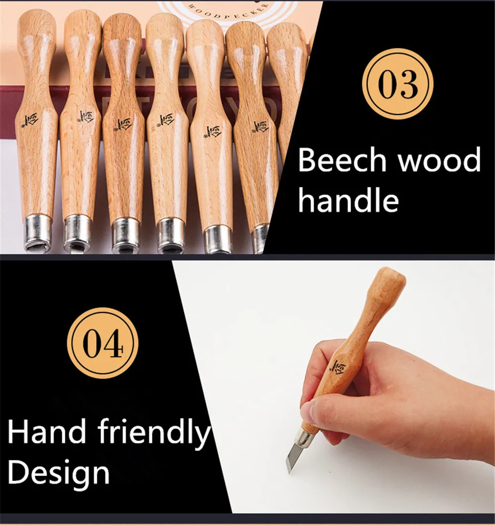 Zelkova Wood Carving Chisels Knife Woodcut Working Tools for Sculpture DIY  Craft