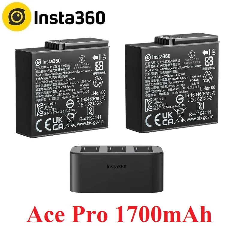 Зарядное устройство для Insta360 Ace Pro 1700 мАч, оригинальные аксессуары