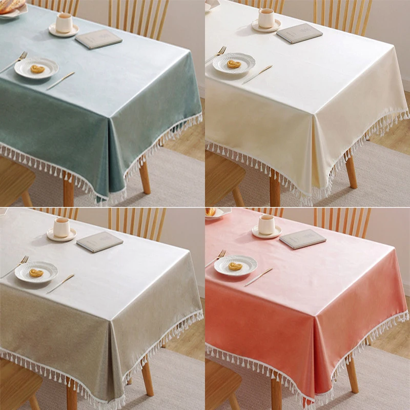 

6colors Waterproof Oil Proof Cotton Linen Tablecloth Rectangular birthday table tablecloth home decoration Tea table decoration