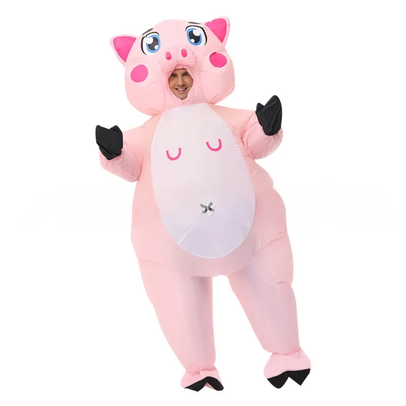 

Cute Pink Piggy Inflatable Costume Cosplay Animal Animation Prop Sets Carnival Halloween Party Stage Dress Up Clothing