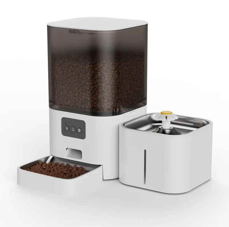 Smart Pet Feeder 2 In 1 Automatic Dispenser 6L Large Capacity & 2.5L Pet Water Fountain WiFi APP Control For Cats Dogs Dry Food_voghion.com