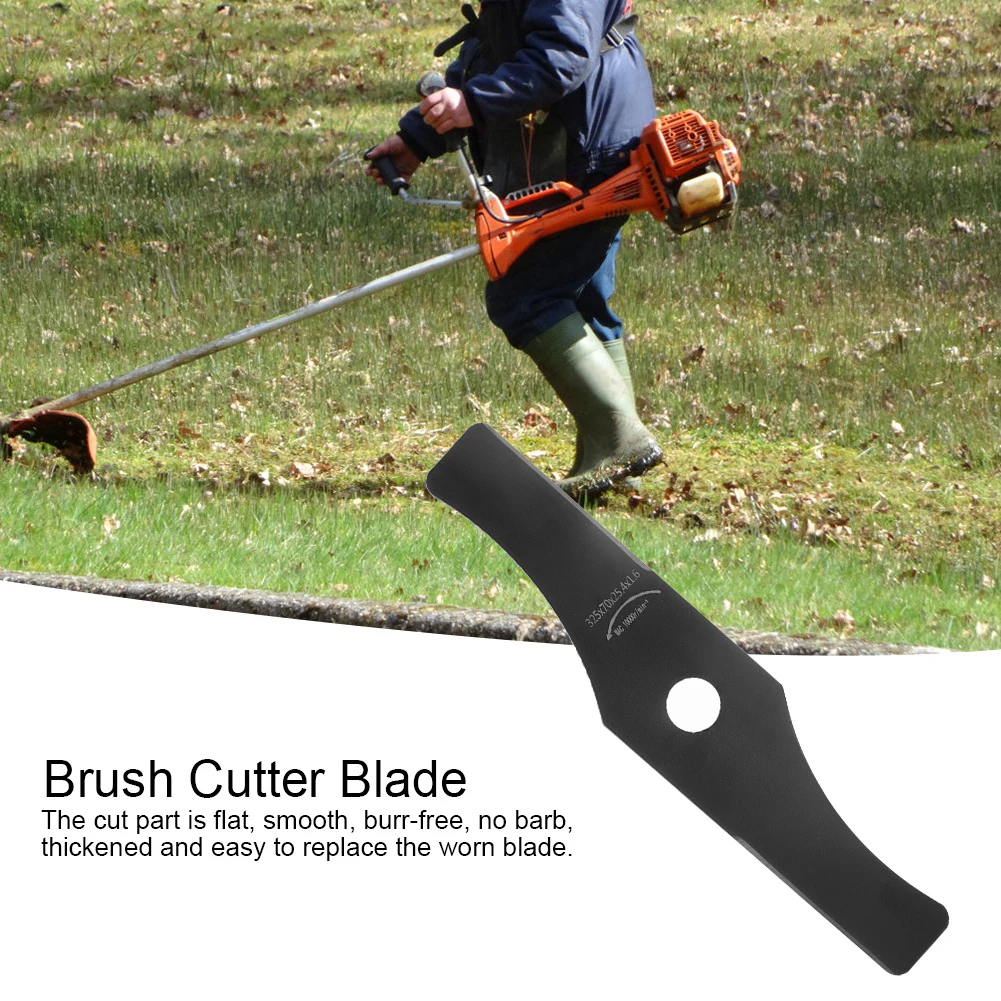 2 Tooth Manganese Steel Brush Cutter Trimmer Cutting Blade Replacement 32.7x7.2cm Grass Cutting Blade Brush Cutter Accessories