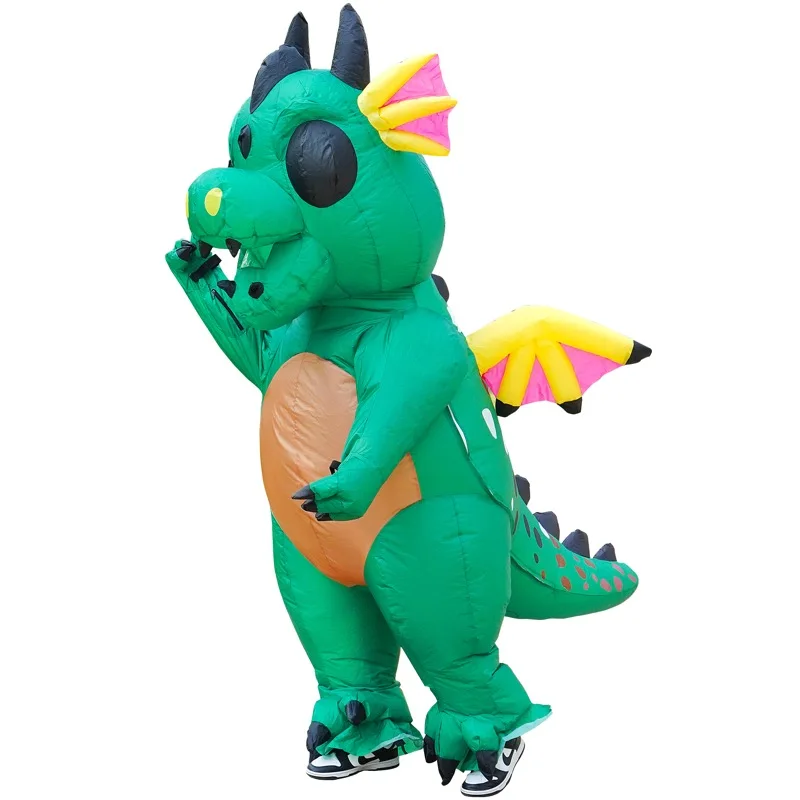 

Dragon Inflatable Cosplay Costume Women Men Performance Props Halloween Mascot Green Suit Air Blow Stage Party Clothing 2024 New