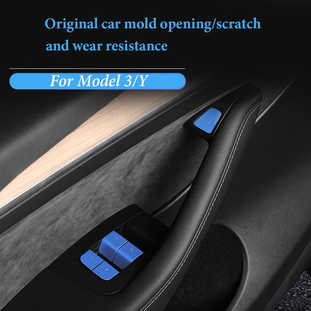 

Door Switch Key Cover Suitable For Tesla Model 3/Y 2019-2022 Door Lift Window Key Paste ABS Light-transmitting Accessories