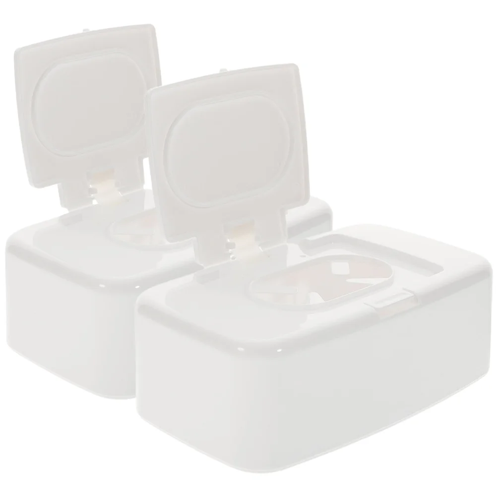 

2 Pcs Storage Box Wipes Case Holder for Bathroom Wet Dispenser Travel Makeup Remover Baby Gloves Reusable Container