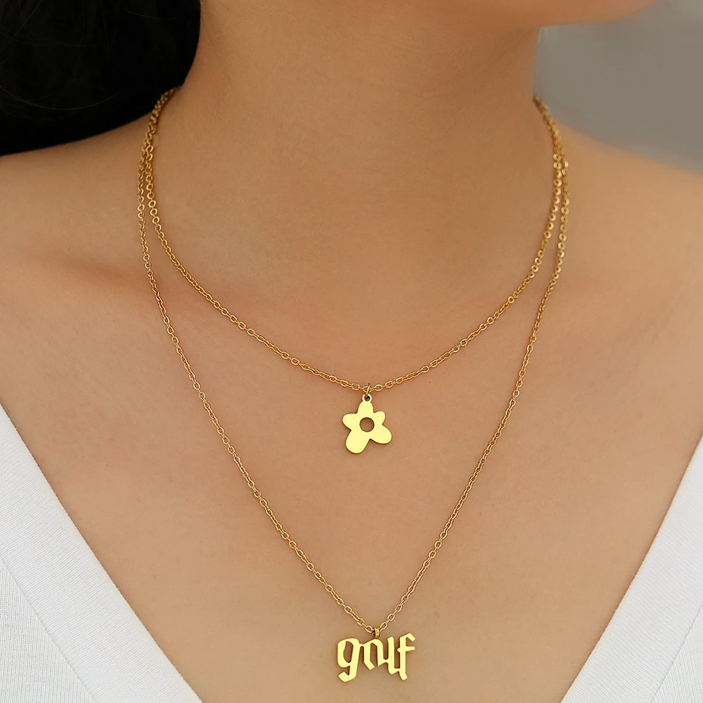 Wholeselling Necklace Flower Pendant Necklace Golf Wang IVE LEESEO