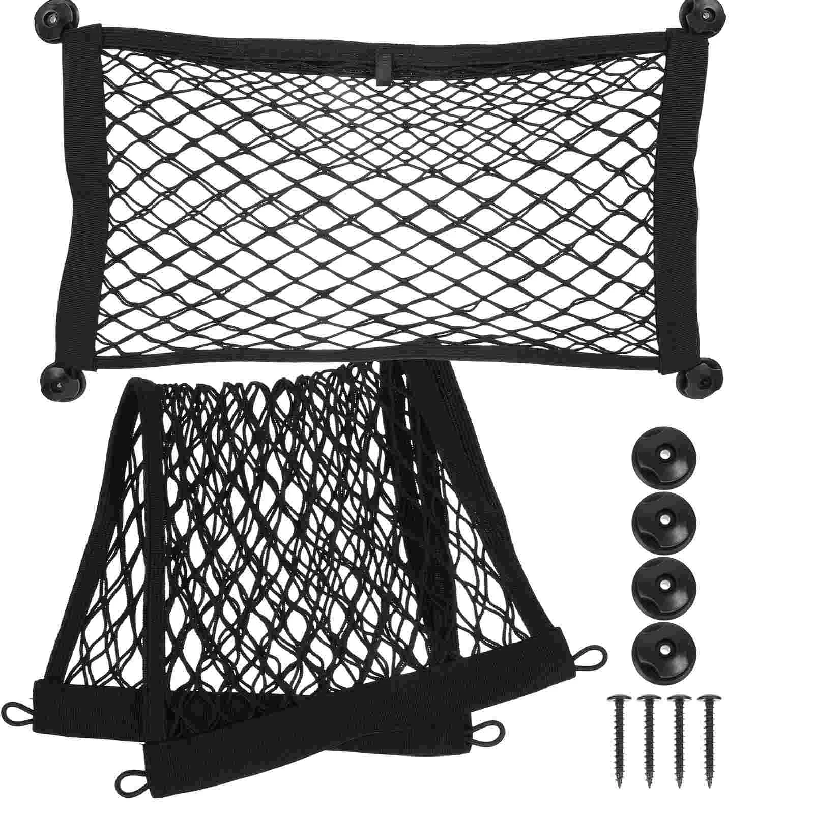 

2 Pcs Stretchable Small Cargo Net Trunk Organizer for Hanging Accessories Mesh Bag Back Seat Polyester Ceiling