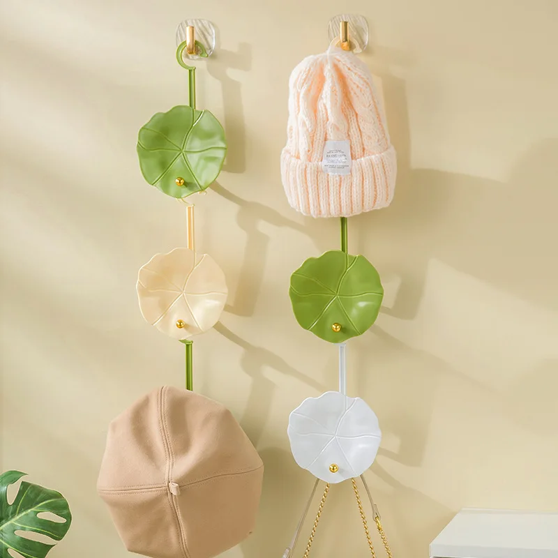 

Hat Holder Punch-Free Wall-Mounted Cap Holder Lotus Leaf Caps Organizer Storage Rack Scarf Bag Hat Organization