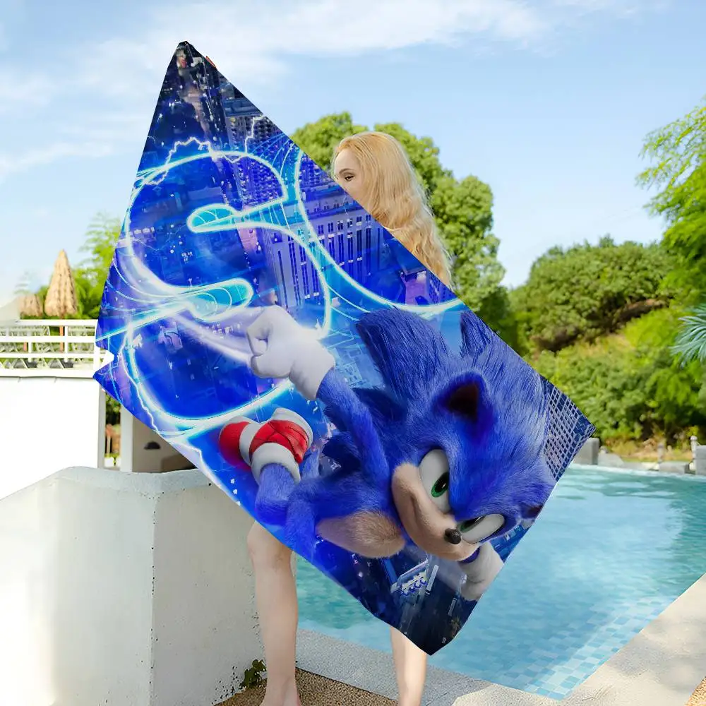 Classic Movie S-sonicS Anime Game Microfiber Beach Towel Absorbent Quick Dry Soft Yoga Swimming Resort Mountain Climbing Towel