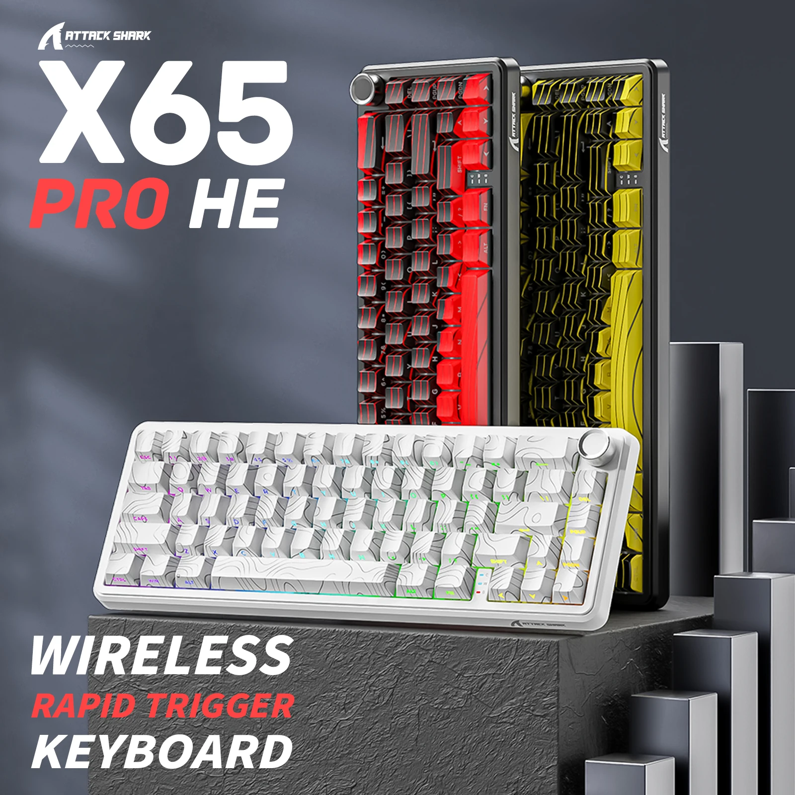 ATTACK SHARK X65PRO HE ワイヤレス ラピッド トリガー磁気