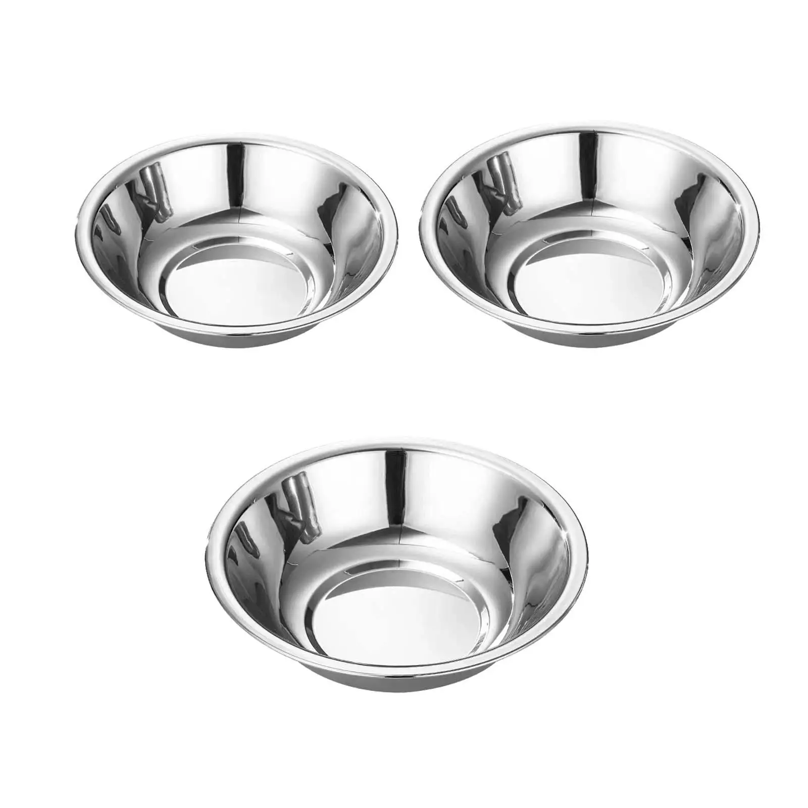 3x Stainless Steel Mixing Bowls Metal Bowls for Backpacking Picnic Cooking
