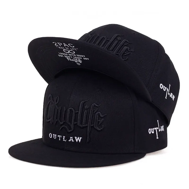 2023 Fashion Fastball CAP Thuglife Embroidery Hiphop Baseball Cap Snapback Hat Adult Outdoor Casual Sun Casual Bone Dropshipping 2