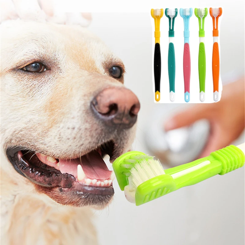 1Pc Pet Dog Toothbrush Multi angle Cleaning Tooth Bad Breath Tartar