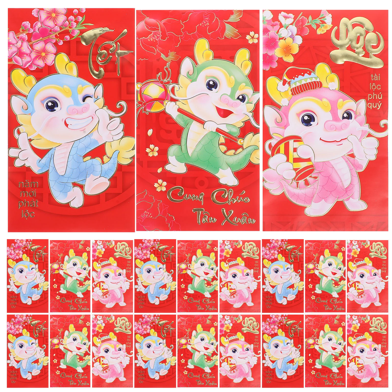 

Vietnamese New Year Red Envelopes Year The Dragon Hong Bao Red Envelopes 2024 Lucky Money Envelopes Red Packet Spring Festival