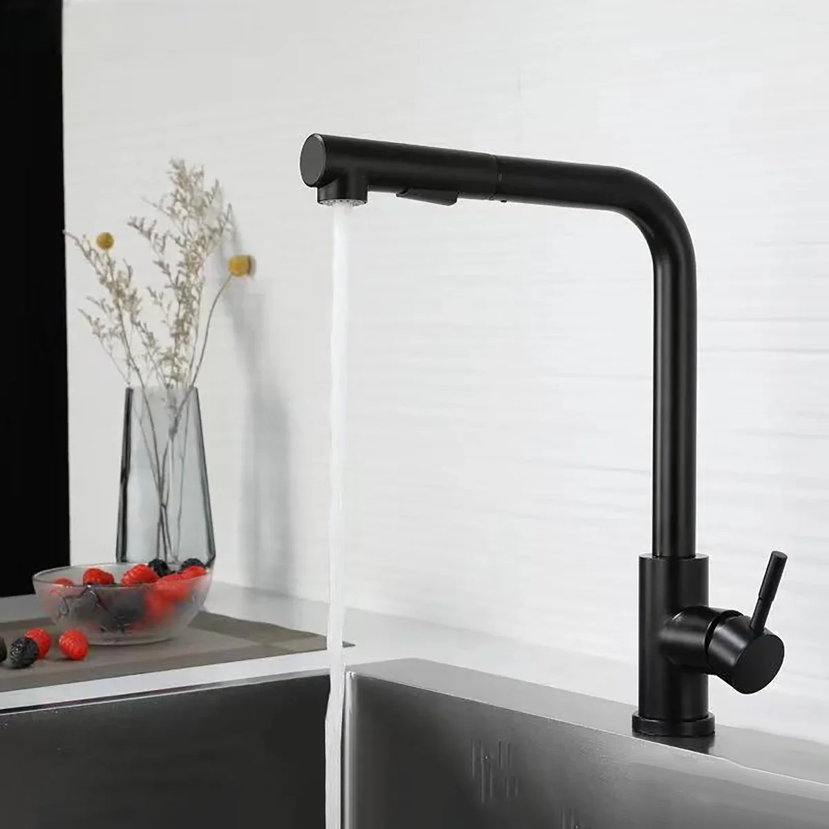 Pull Out Kitchen Sink Faucet Two Model Stream Sprayer Nozzle Stainless Steel Hot Cold Wate Mixer Tap Deck Pull-out Kitchen Crane