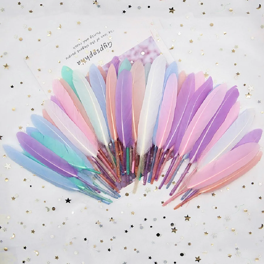 다채로운 거위 깃털 천연 깃털, 홈 테이블 공예 장식, DIY 수공예, 웨딩 파티 의류 장식, 10-15cm