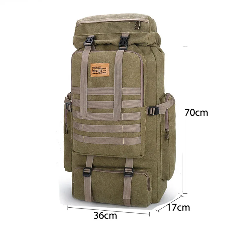 Canvas Waterproof Trekking Bag Rugged Canvas Hiking Backpack