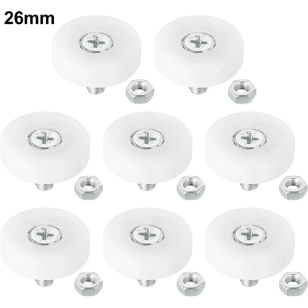 Drawer Rollers Threaded Rod Wheel Plastic Pulleys 8 Pack 9mm Rod 7mm Wheel