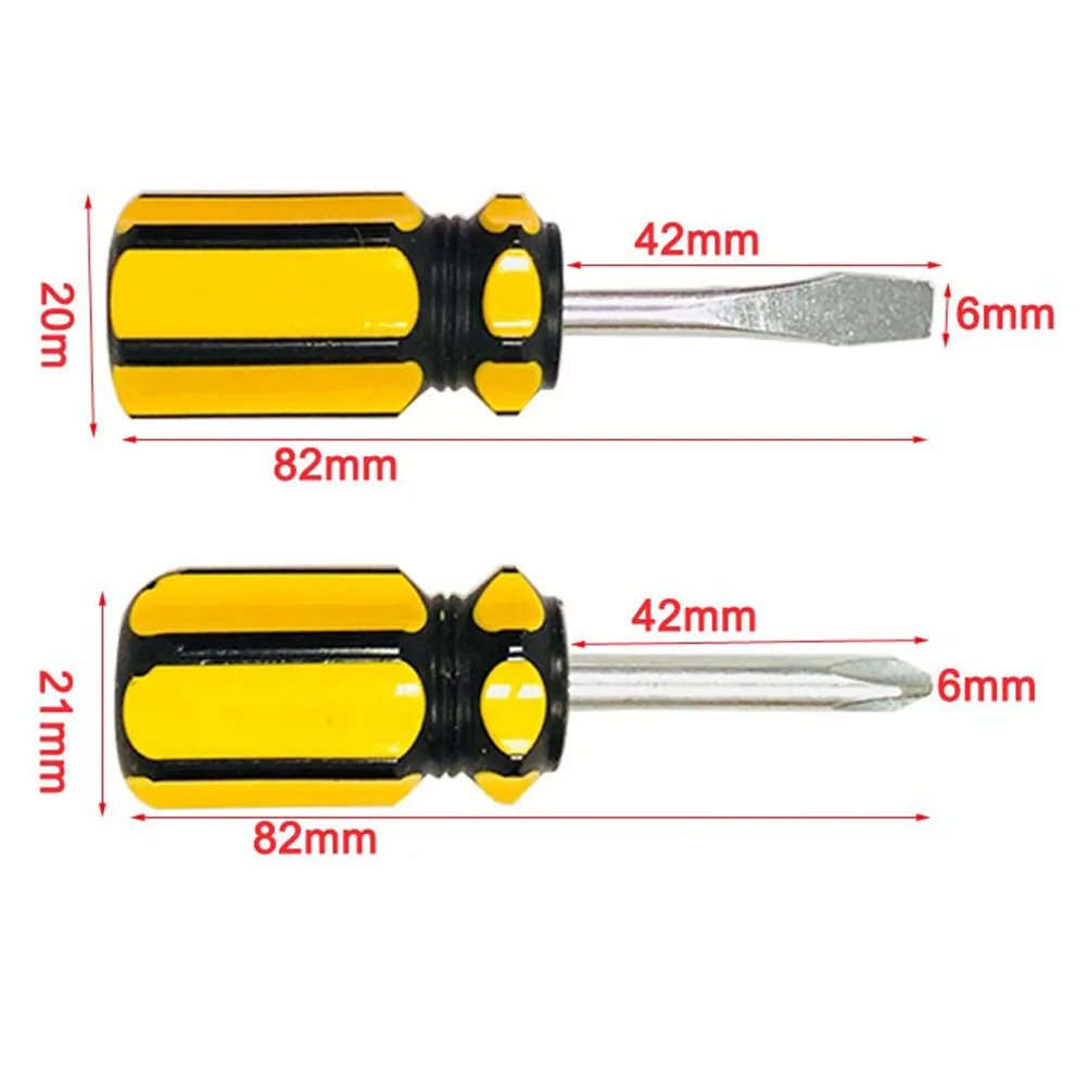 

1pcs 6mm Screwdriver Mini Portable Small Flat Head And Slotted Screwdrivers Stubby Handle Manual Precision Car Repair Tools