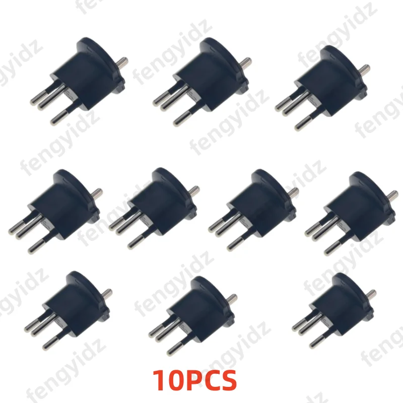 European to Swiss Travel Power Adapter, 3-Pin, 10A 250V