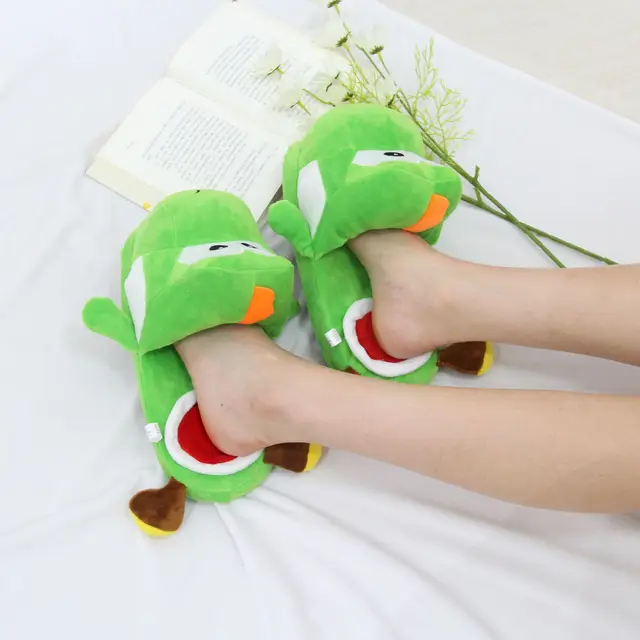 Super Mario Bros Yoshi Cartoon pantofole divertenti per uomo donna coppie  bambini casa pavimento uomo inverno casa pantofole calde in cotone -  AliExpress