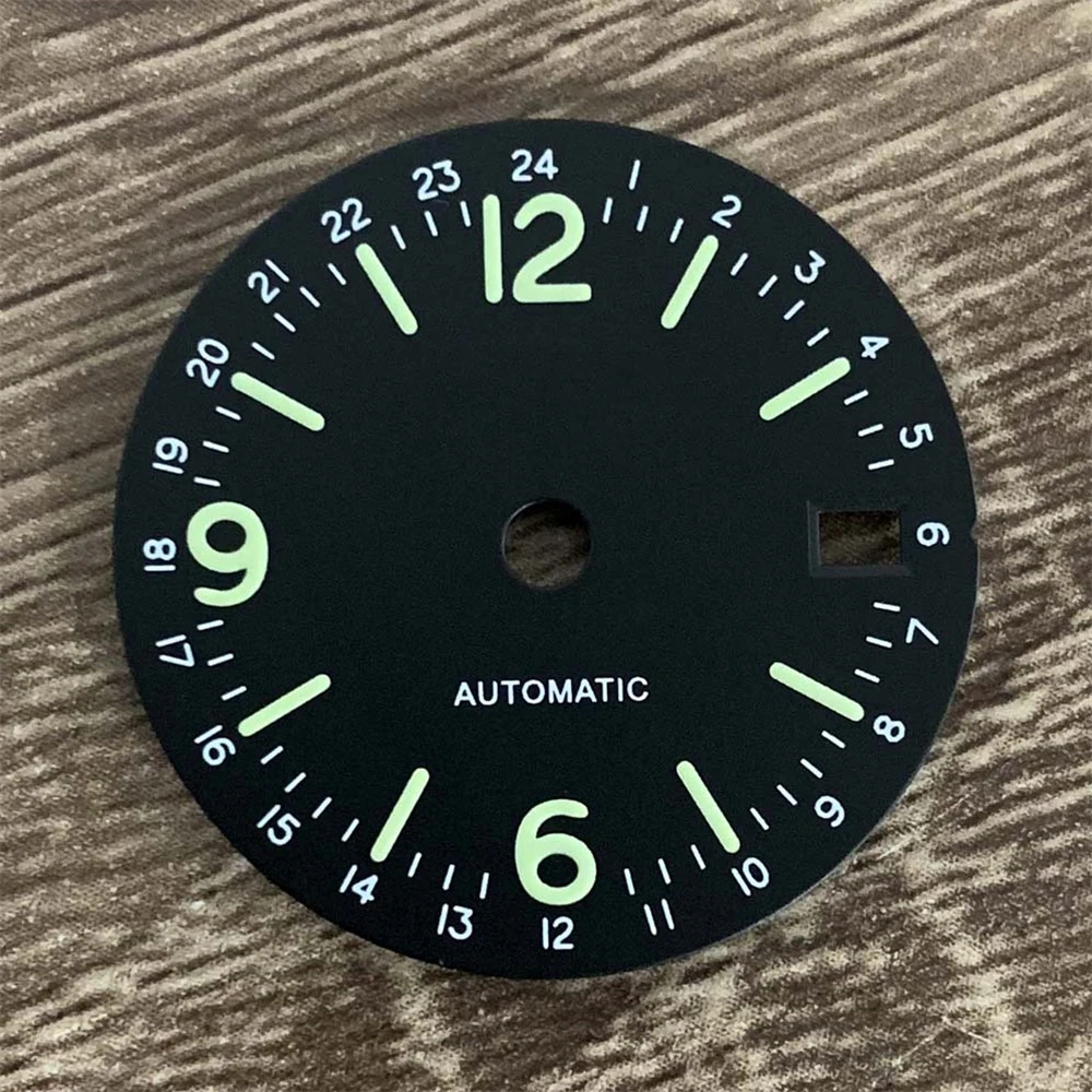 NH34 Dials 29mm Green Luminous GMT Watch Dial Fit for NH34 Movement