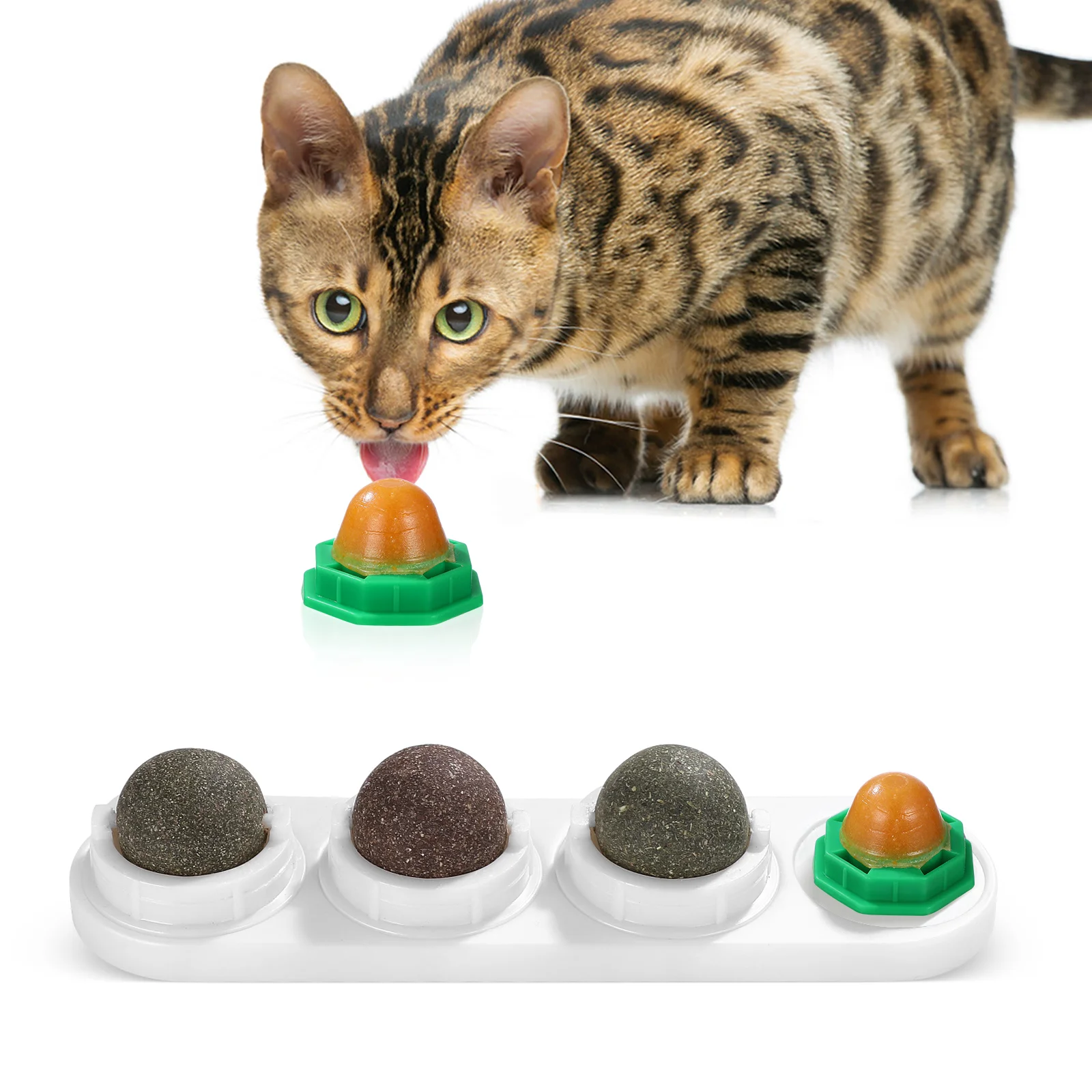 

POPETPOP 5pcs Healthy Cat Snacks Cat Sugar Candy Solid Help Digestion Food Nutrition Balls for Kitten Cats Pet