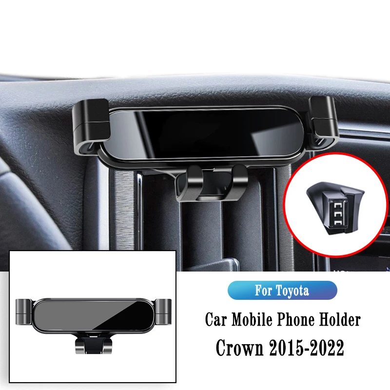 

Car Phone Holder For Toyota Crown 2015-2021 2022 Gravity Navigation Bracket GPS Stand Air Outlet Clip Rotatable Support