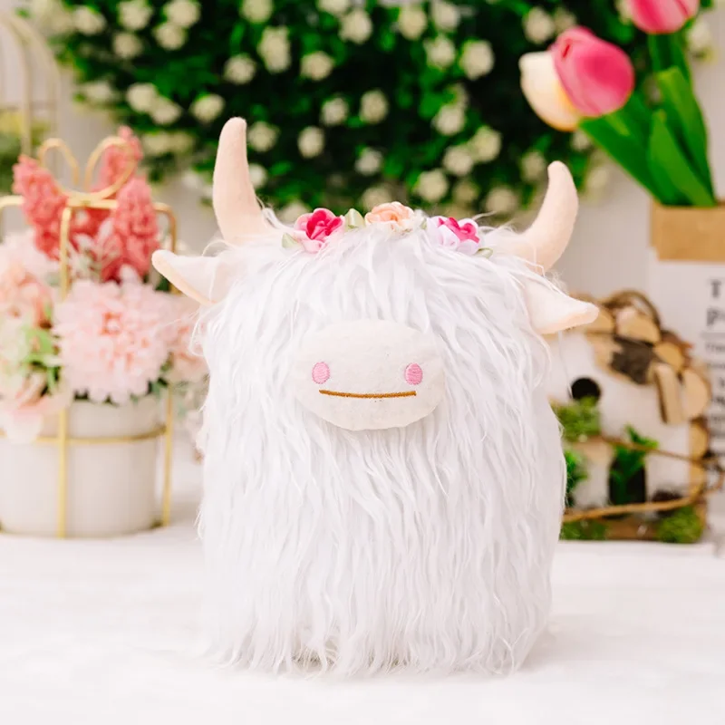 New cute toy doll, Scottish Highland cow simulation animal ornaments, stylish and modern home decoration