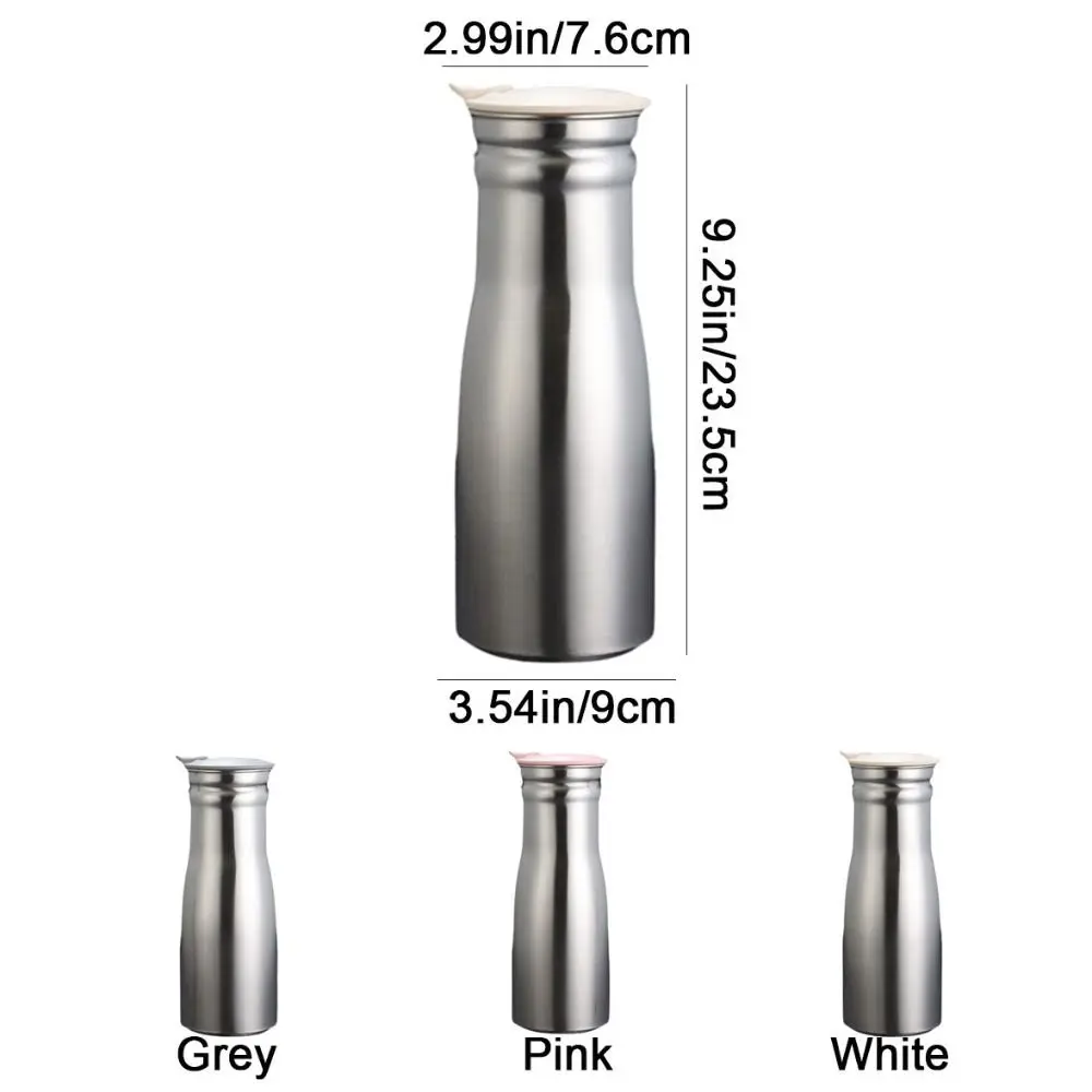 Teapot 1L Stainless Steel Cold Kettle Large Capacity Leakproof Water Pitcher with Sealed Lid Fruit Juice Pot for Home