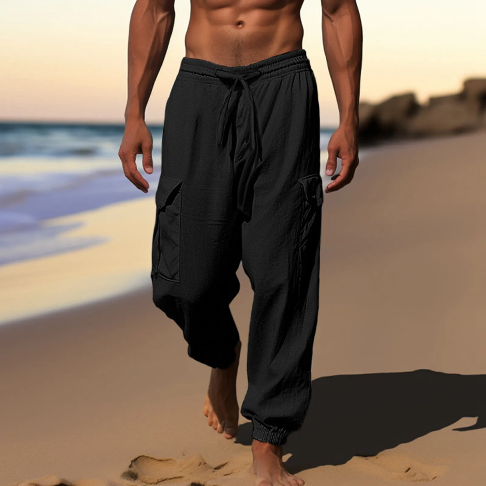 

Men Can Wear Casual Vintage Style Solid Color Pants Casual Pants For All Seasons Harem Pants Hiking Oversize Trousers