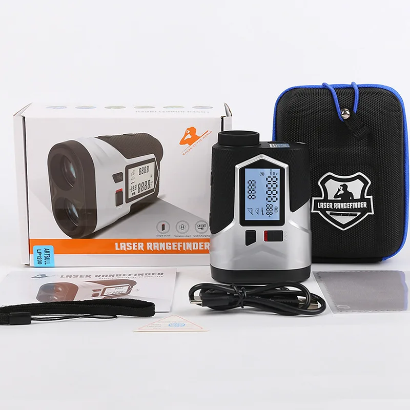 New 1200m/650mGolf Laser Rangefinder Hunting Rechargeable Slope Adjusted Flag-Lock Vibration Laser Distance Meter