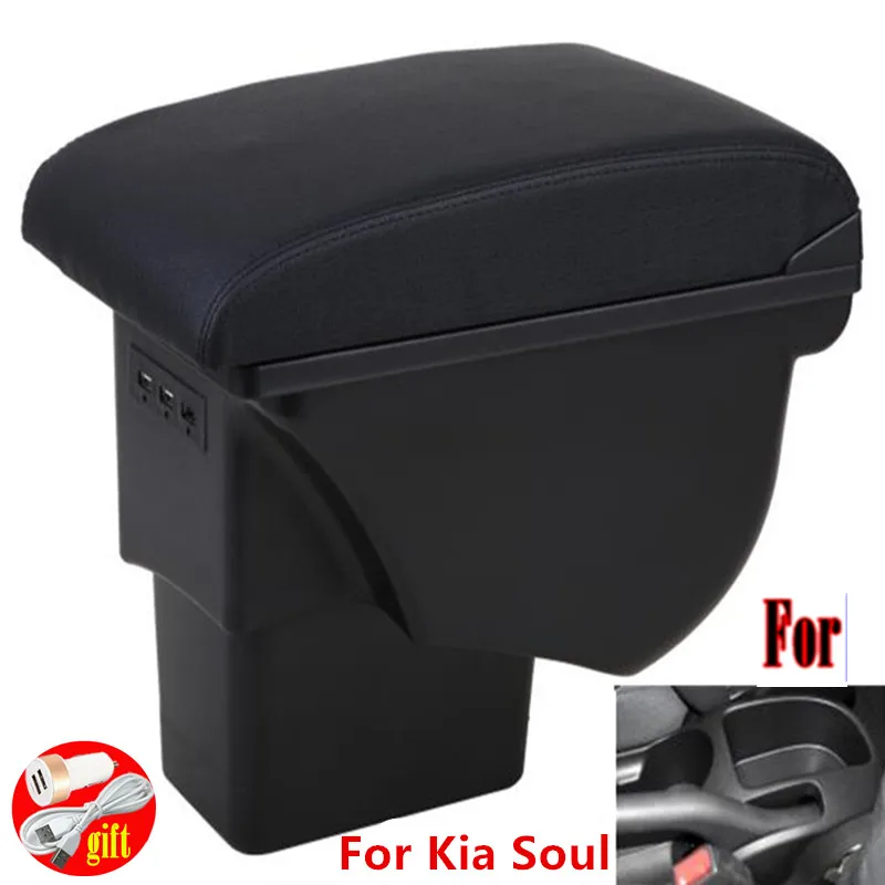 For Kia Soul Armrest Box Leather Car Interior Parts Center Console